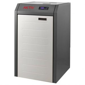 Caminetti Montegrappa AKTIV 35S Caldaia a pellet cm. 76 h. 125 - 33 kw - 350 m² - grigio