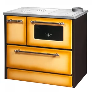 Cucina a legna 9 kw con forno in acciaio verniciato h 79 cm